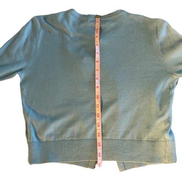 Chaps Light Green Crop Long Sleeve Cardigan-XS - Picture 7 of 7